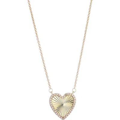 Adornia 14k Gold Plated Cubic Zirconia Halo Prismatic Heart Pendant Necklace
