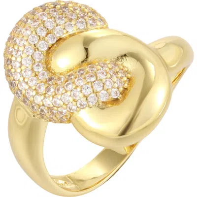Adornia 14k Gold Plated Cubic Zirconia Knot Ring