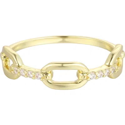 Adornia 14k Gold Plated Cubic Zirconia Link Band Ring