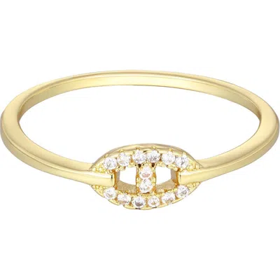 Adornia 14k Gold Plated Cubic Zirconia Mariner Link Ring