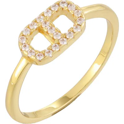 Adornia 14k Gold Plated Cubic Zirconia Mariner Link Ring