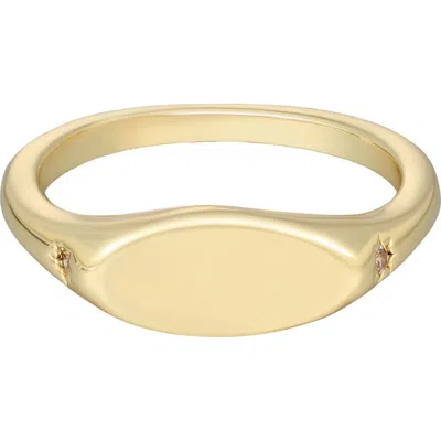 Adornia 14k Gold Plated Cubic Zirconia Marquise Signet Ring
