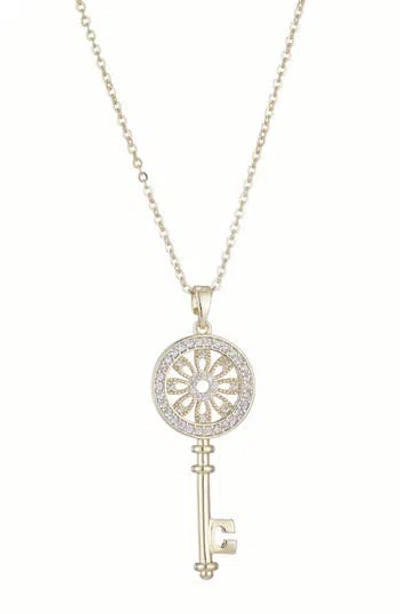 Adornia 14k Gold Plated Cubic Zirconia Ornate Key Pendant Necklace