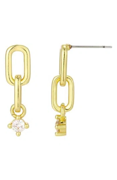Adornia 14k Gold Plated Cubic Zirconia Paper Clip Link Drop Earrings