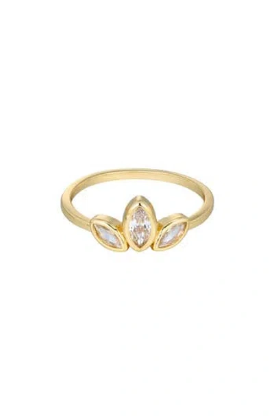 Adornia 14k Gold Plated Cubic Zirconia Petal Ring