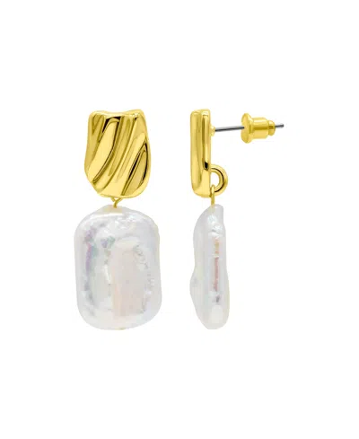 Adornia 14k Gold-plated Cultured Freshwater Pearl Coin Drop Earrings