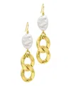 ADORNIA 14K GOLD-PLATED CULTURED FRESHWATER PEARL CURB CHAIN EARRINGS