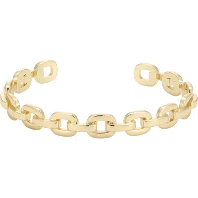 Adornia 14k Gold Plated Curb Link Cuff Bracelet