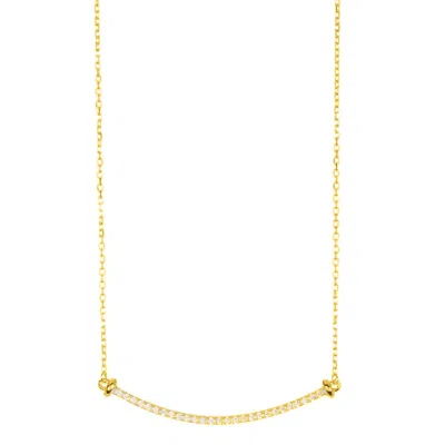 Adornia 14k Gold Plated Curved Bar Necklace