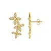 Adornia 14k Gold Plated Curved Flowers Earrings In Gold