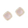 Adornia 14k Gold Plated Cushion-shaped Mother Of Pearl Cz Halo Stud Earrings In Gold