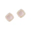 Adornia 14k Gold Plated Cushion-shaped Mother Of Pearl Cz Halo Stud Earrings In Gold