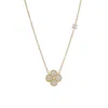 Adornia 14k Gold Plated Cz Clover Necklace In Gold