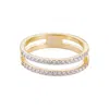 Adornia 14k Gold Plated Cubic Zirconia Double Band Ring In Gold