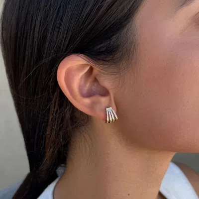 Adornia 14k Gold Plated Cz Ear Wrap Huggie Earrings