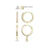 Adornia 14k Gold Plated Cz Earring Set In Gold