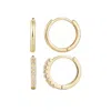 Adornia 14k Gold Plated Cz Earring Set In Gold