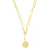 Adornia 14k Gold Plated Cz Evil Eye Mixed Link Y-necklace In Gold