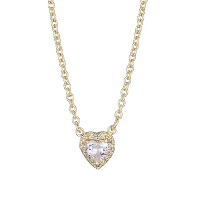 Adornia 14k Gold Plated Cz Halo Heart Necklace