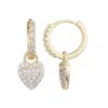 Adornia 14k Gold Plated Cz Heart Huggie Earrings In Gold