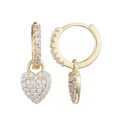 Adornia 14k Gold Plated Cz Heart Huggie Earrings