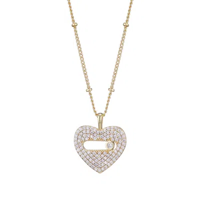 Adornia 14k Gold Plated Cz Heart Necklace