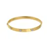 Adornia 14k Gold Plated Cz Hearts Stacking Bangle In Gold