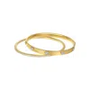 Adornia Gold Tarnish Resistant Cubic Zirconia Hearts Stacking Bangle Set In Gold