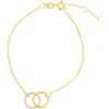 Adornia 14k Gold Plated Cz Interlocking Circle Bracelet