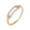 Adornia 14k Gold Plated Cubic Zirconia Link Ring In Gold