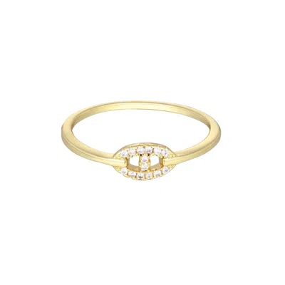 Adornia 14k Gold Plated Cz Link Ring
