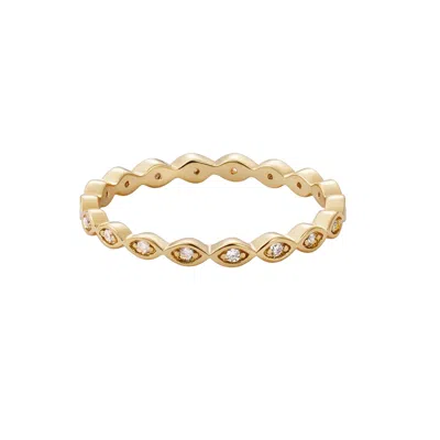 Adornia 14k Gold Plated Cz Marquis Eternity Band Ring
