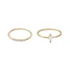 Adornia 14k Gold Plated Cz Marquis Ring Set In Gold