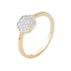 Adornia 14k Gold Plated Cz Mini Hexagon Ring In Gold