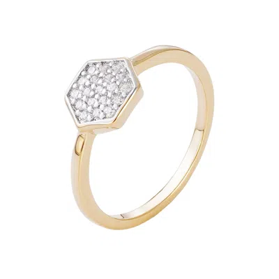 Adornia 14k Gold Plated Cz Mini Hexagon Ring