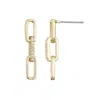 Adornia 14k Gold Plated Cz Mini Paperclip Drop Earrings In Gold
