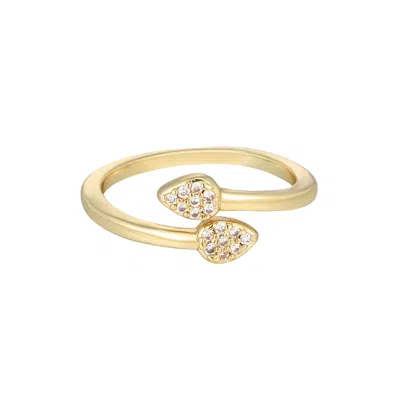 Adornia 14k Gold Plated Cz Overlap Petals Ring