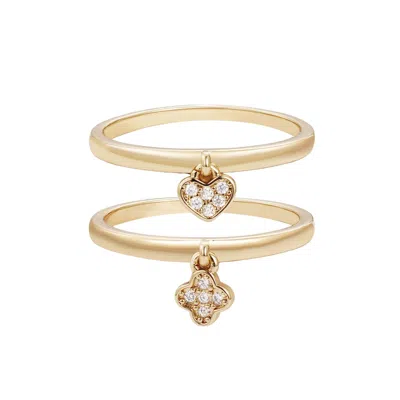 Adornia 14k Gold Plated Cz Pave Initial Ring