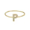 Adornia 14k Gold Plated Cz Pave Initial Ring In Multi