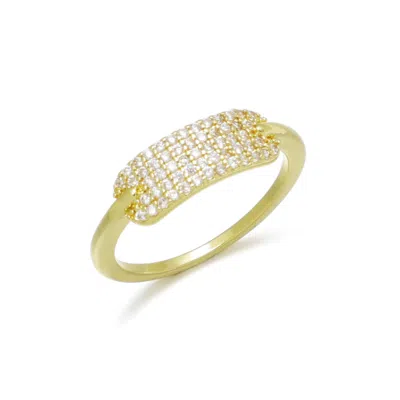 Adornia 14k Gold Plated Cz Plate Ring