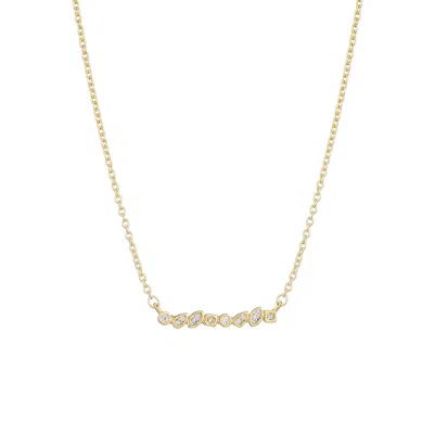 ADORNIA 14K GOLD PLATED DAINTY MIXED SHAPE BAR NECKLACE