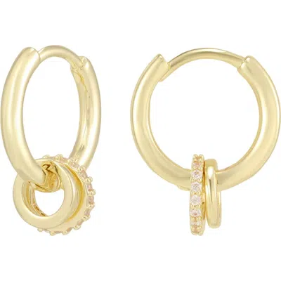 Adornia 14k Gold Plated Detachable Cubic Zirconia Huggie Hoop Earrings