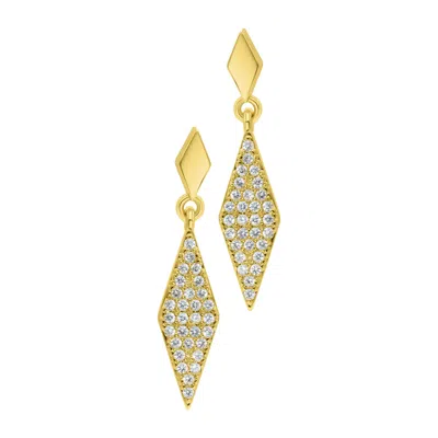 Adornia 14k Gold Plated Diamond Drop Earrings In Silver