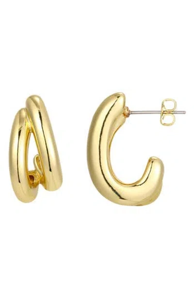 Adornia 14k Gold Plated Double Hoop Earrings