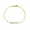 Adornia 14k Gold Plated Elongated Pave Cz Link Bracelet In Gold