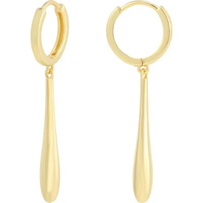Adornia 14k Gold Plated Elongated Teardrop Huggie Hoop Earrings