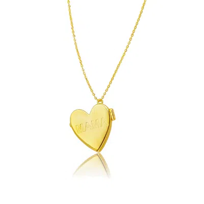 Adornia 14k Gold Plated Engraved Mama Heart Locket