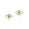 Adornia 14k Plated Evil Eye Earrings In Blue