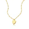 ADORNIA 14K GOLD PLATED FIGARO CHAIN HEART NECKLACE