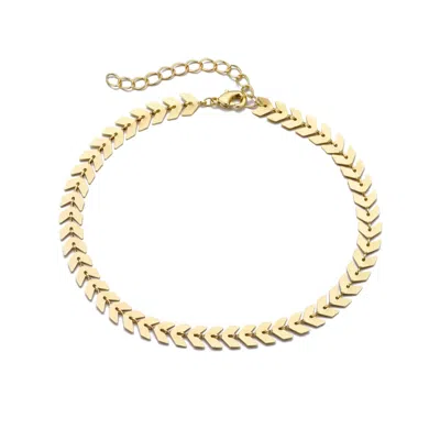 Adornia 14k Gold Plated Fishtail Chain Adjustable Anklet